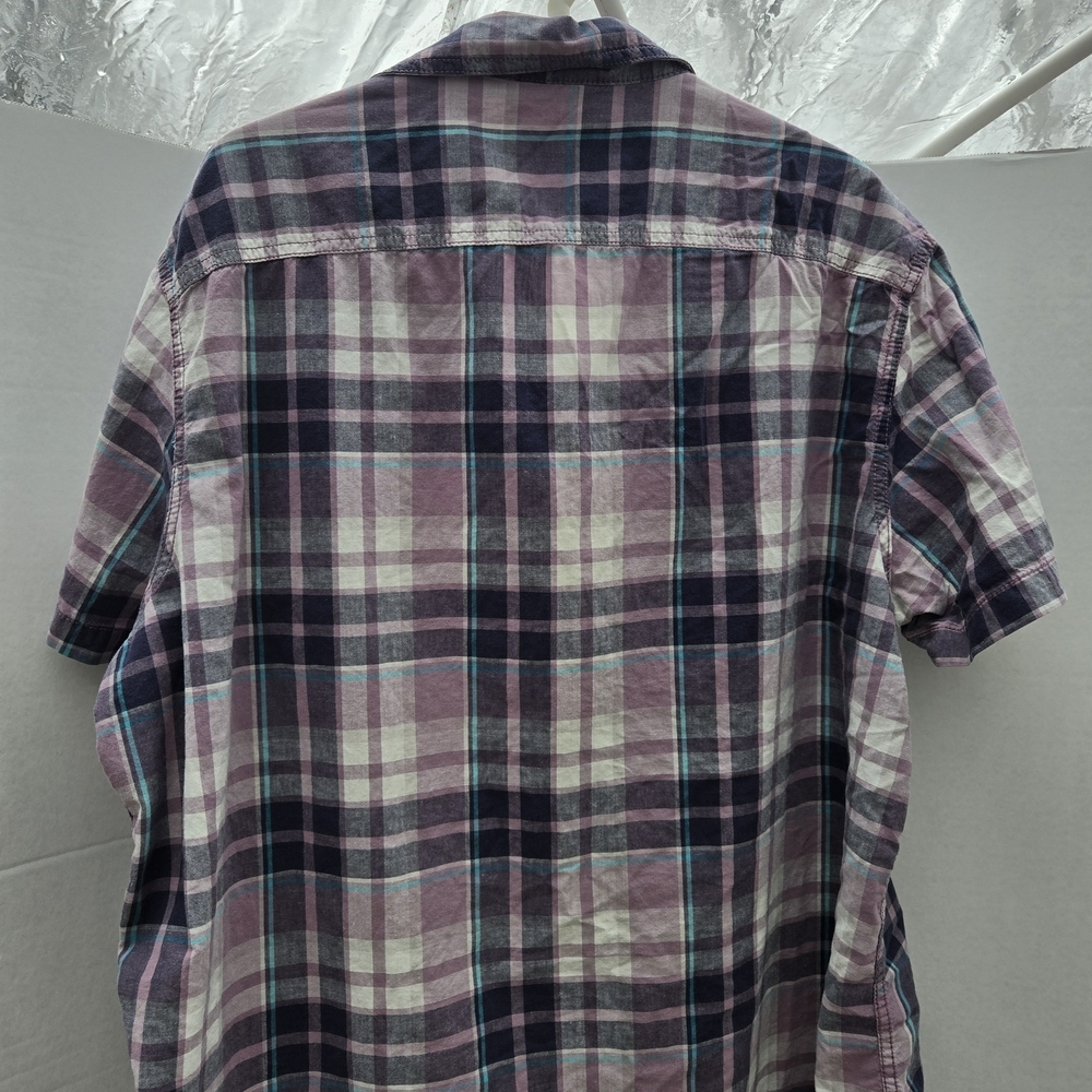 Mossimo Supply Co. Purple Plaid Short-Sleeve Button-Up Shirt - Picture 8 of 8